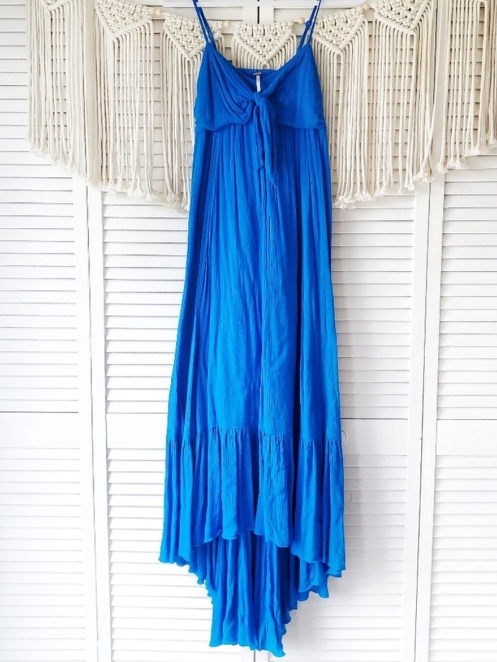 Free People Totally Tubular Open Back Cutout Maxi Dress - Mosaic Blue